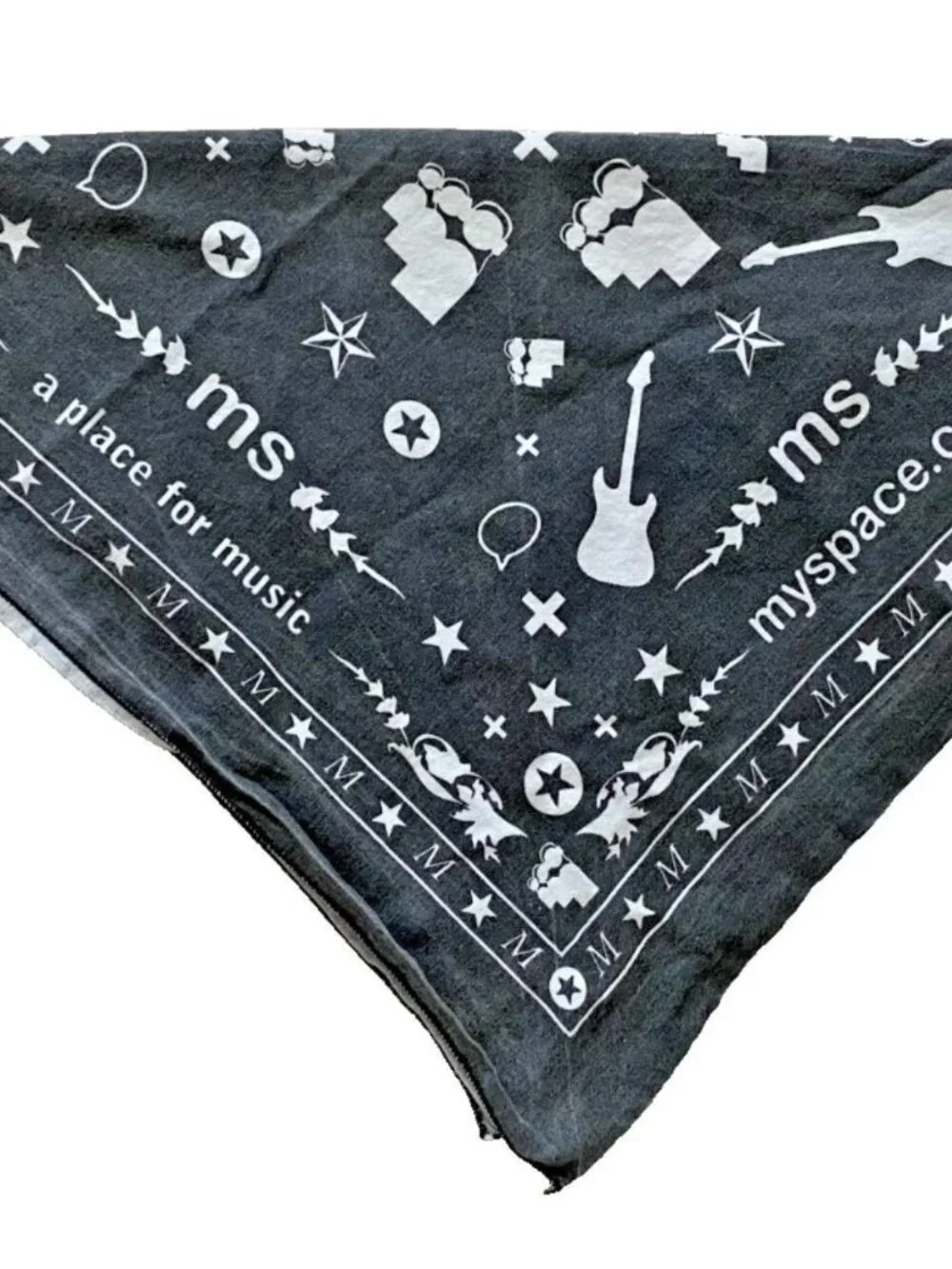 Vintage MySpace Bandana Black Promo Concert Merch Y2K Internet Tom 2000s